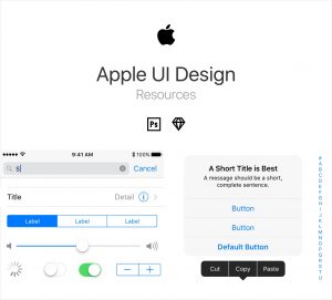 Apple Mobile UI Design Resources for Photoshop CC and Sketch