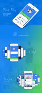 Blue Sky iOS UX/UI App design concept