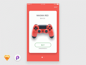 PS4 Controller UI Kit mobile app freebie and animation