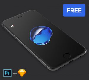Black iPhone 7 Mockup Freebie for PSD and Sketch