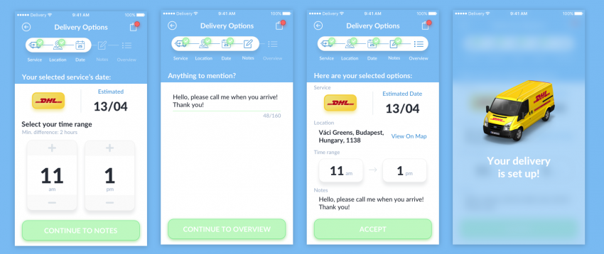 Delivery App Design UI Kit freebie for Figma and Adobe XD