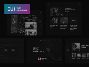 EUI Free Music Landing Page PSD resource