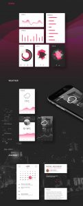 Aerea Dark Free UI Kit Stats and Weather PSD