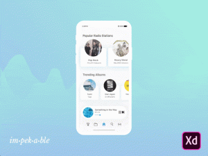 Music Player App Design Concept for Xd