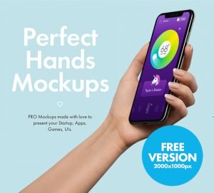 iPhone X Left Hand Mockup Template for Photoshop Designers