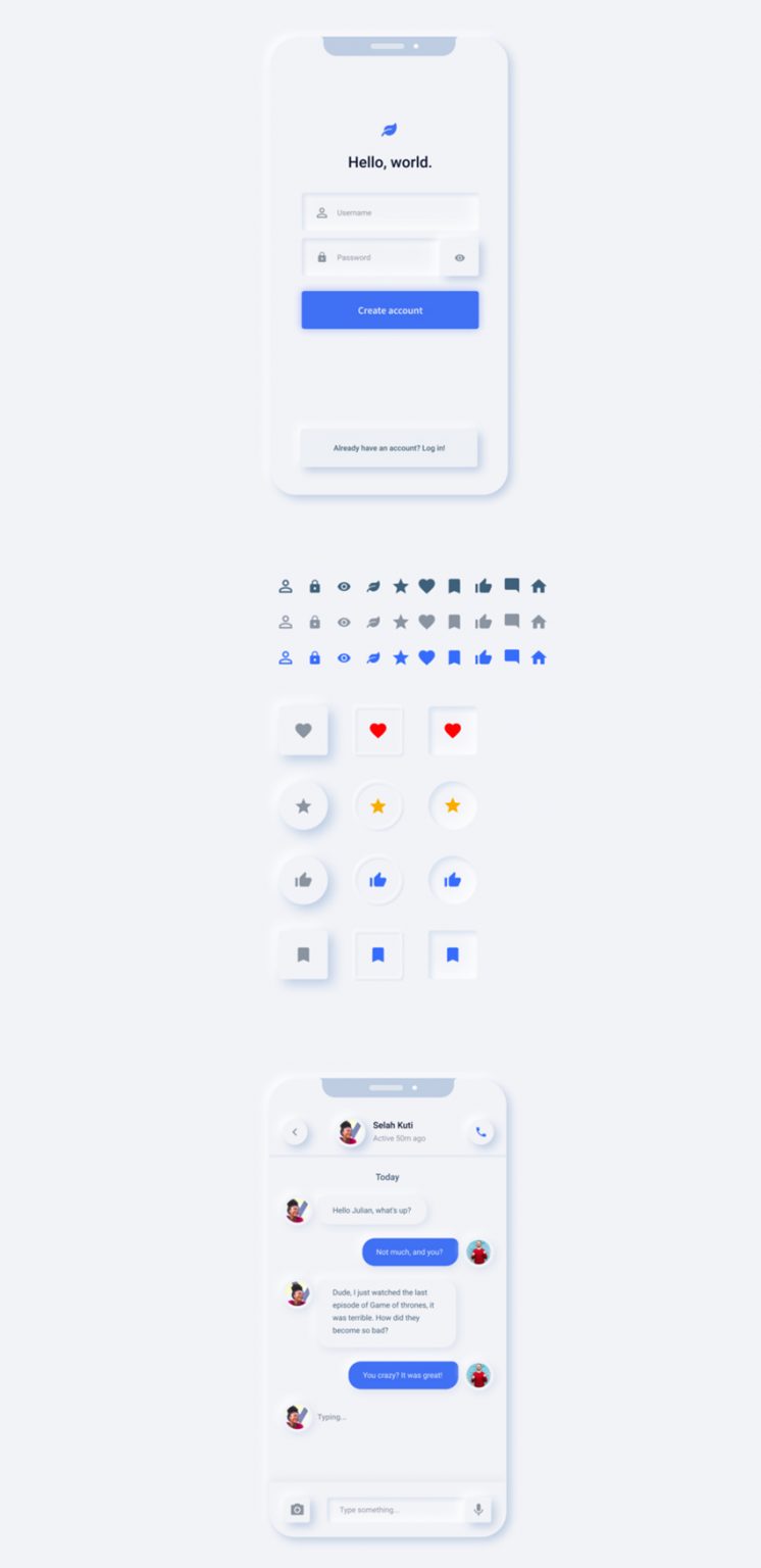 Neumorphism UI Kit - Figma resources - FreebiesUI