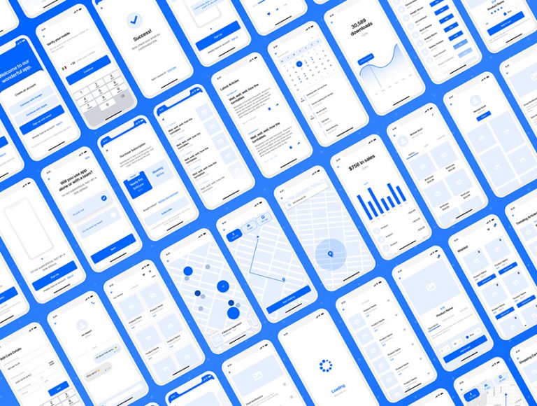 Wireframe Kit for iOS Apps - Adobe XD Resources - FreebiesUI