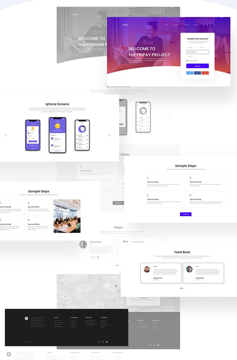 FREE Flat Web Design KIT - Adobe Xd Resources - FreebiesUI
